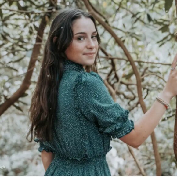 NWT Max Studio Dress Prairie Cottage Core Green Boho Stretch Waist S MSRP $148 - Picture 4 of 8